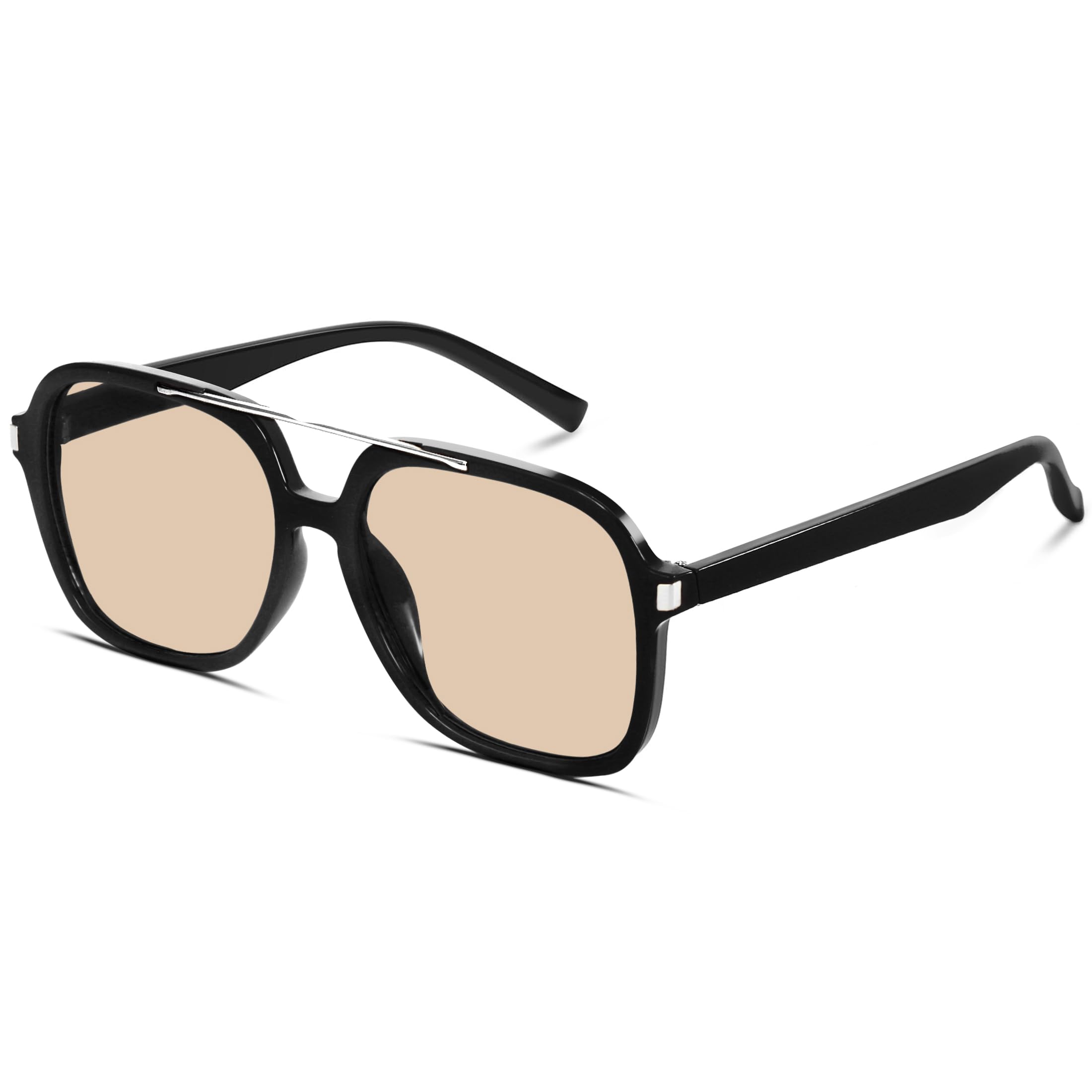 GUVIVI Retro Aviator Sunglasses for Women Men 2026 Square Top Bar Sun Glasses Sunnies 70s Lightweight Shades