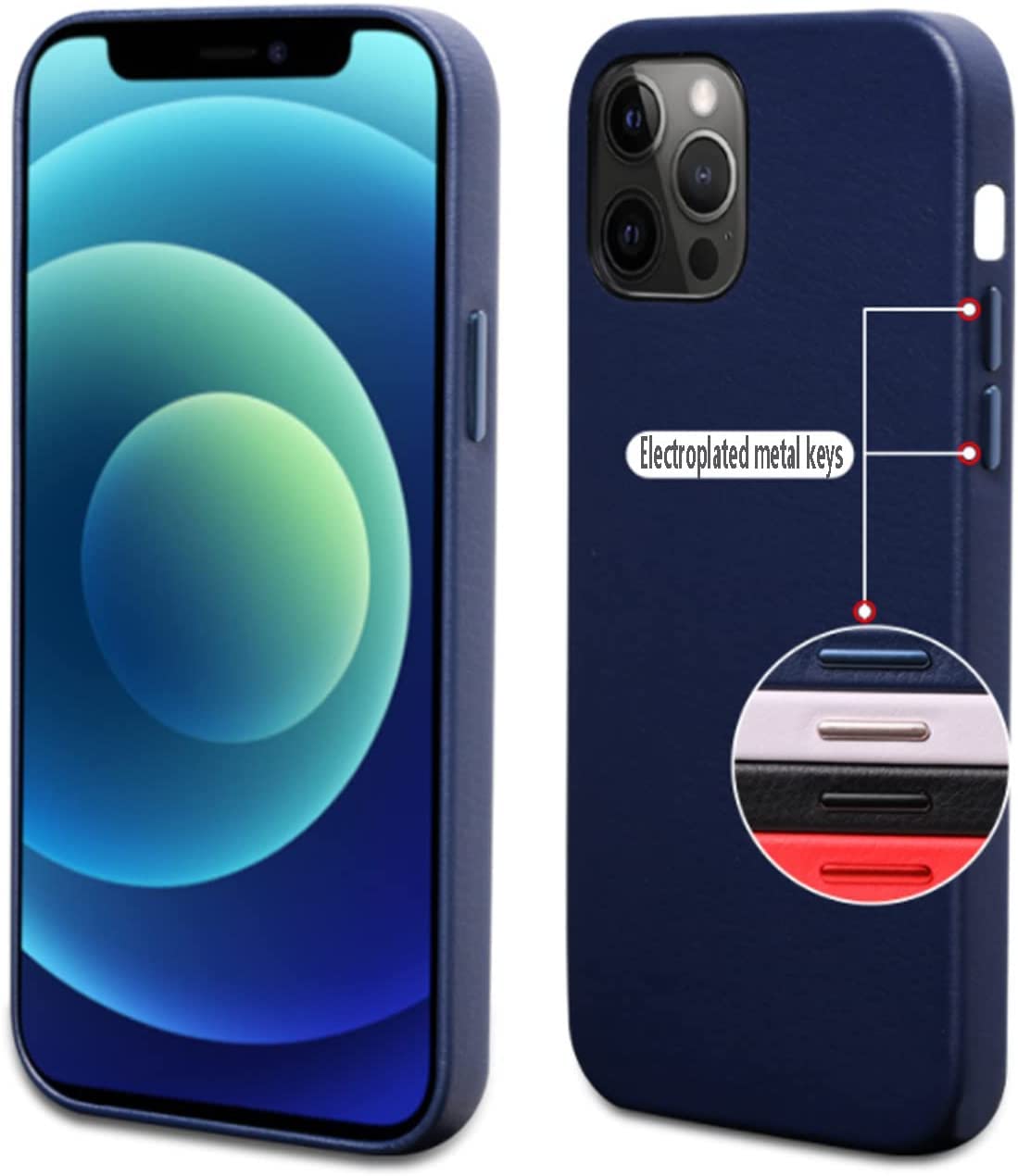 Funda para iPhone 13, funda protectora de piel sintética, piel premium, súper delgada, envuelta en cuero, funda protectora suave al tacto (color: marrón, tamaño: para iphone13Pro max)