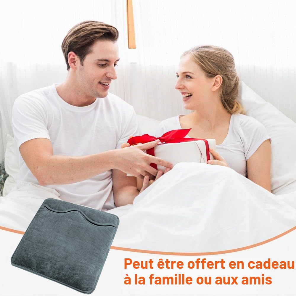 Chauffe-pieds électrique, Avec 6 niveaux de température et 4 fonctions d'arrêt de minuterie - Lavable - 50 W (gris foncé)