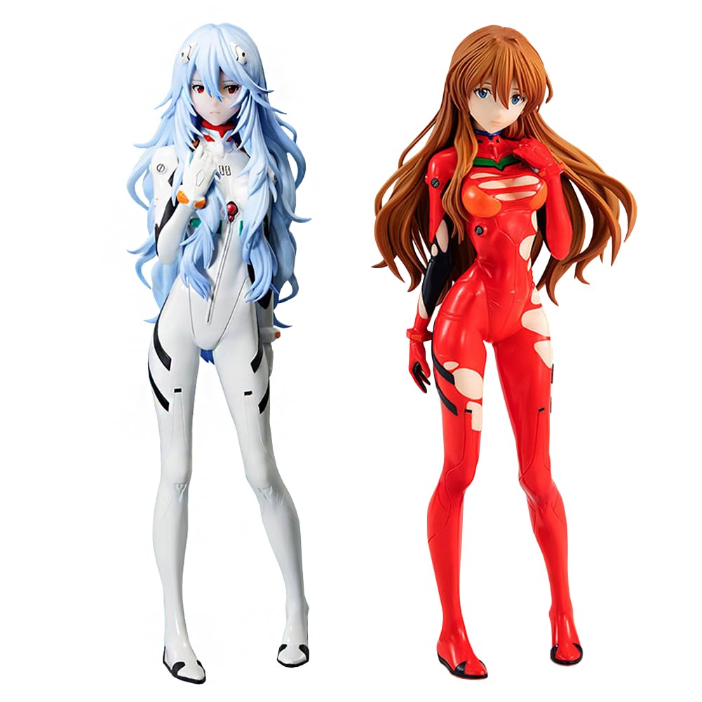 Xinchangda Ayanami Rei and Asuka Langley Soryu Figure,2pcs Anime Girl Character Statue Model Figurine Desktop Display Decoration Action Figure Gift for Fans