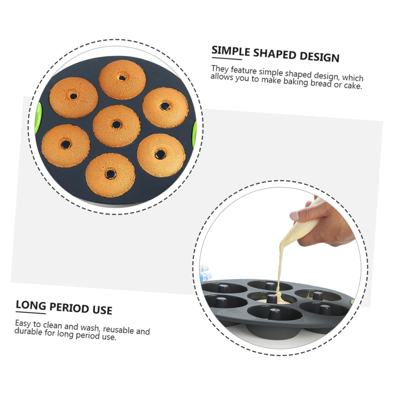 Mikinona Lot de 5 Moules à Gâteau en Silicone Résistants la Chaleur, Faciles à Nettoyer, Pâtisserie Cuisine en Famille ou Entre Amis