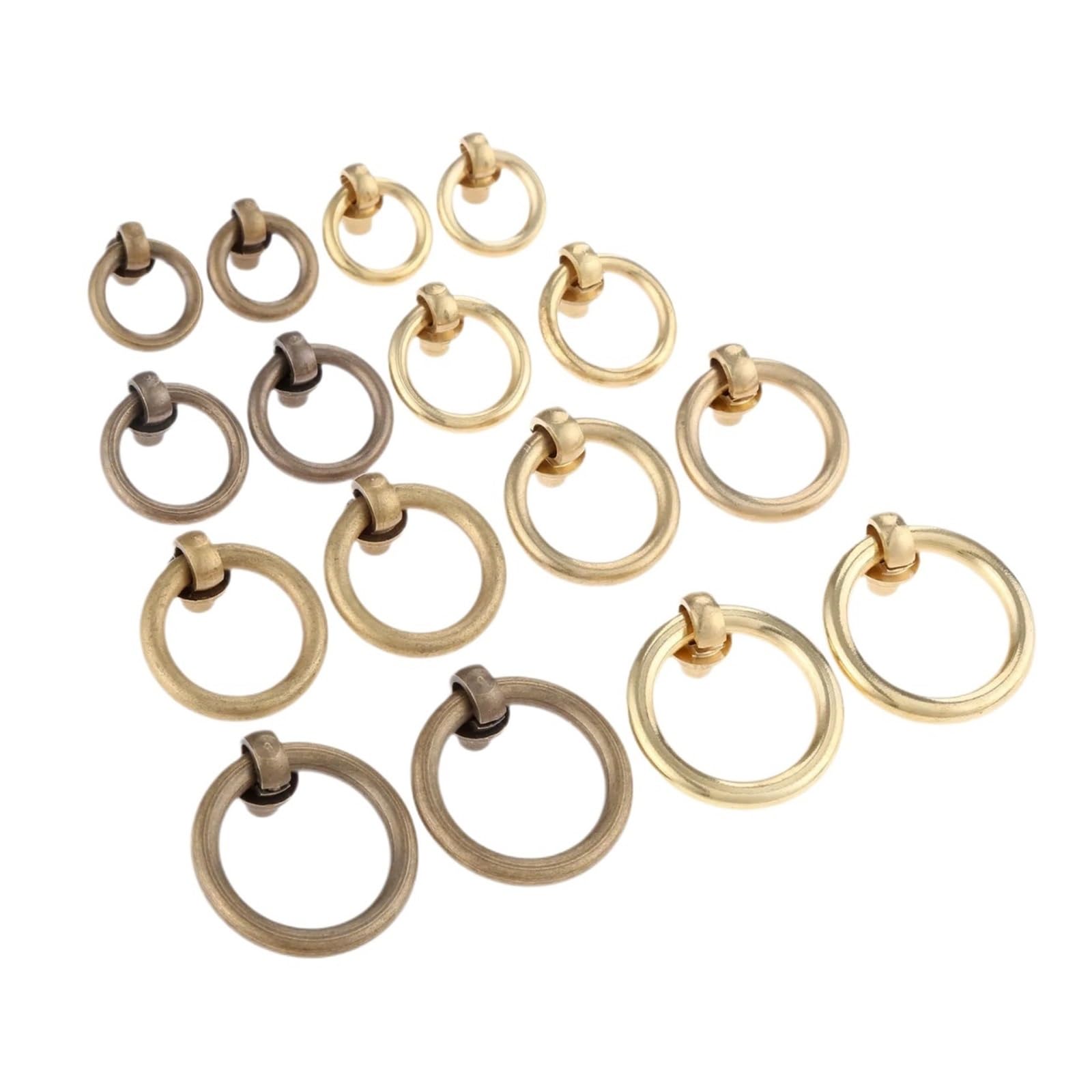 Maniglie per cassetti e anelli, 30 pezzi, pomelli ad anello per portagioie, ferramenta per mobili, antiche maniglie per cassetti, armadietti, cucina, per cassettiere, armadi (30 mm E)