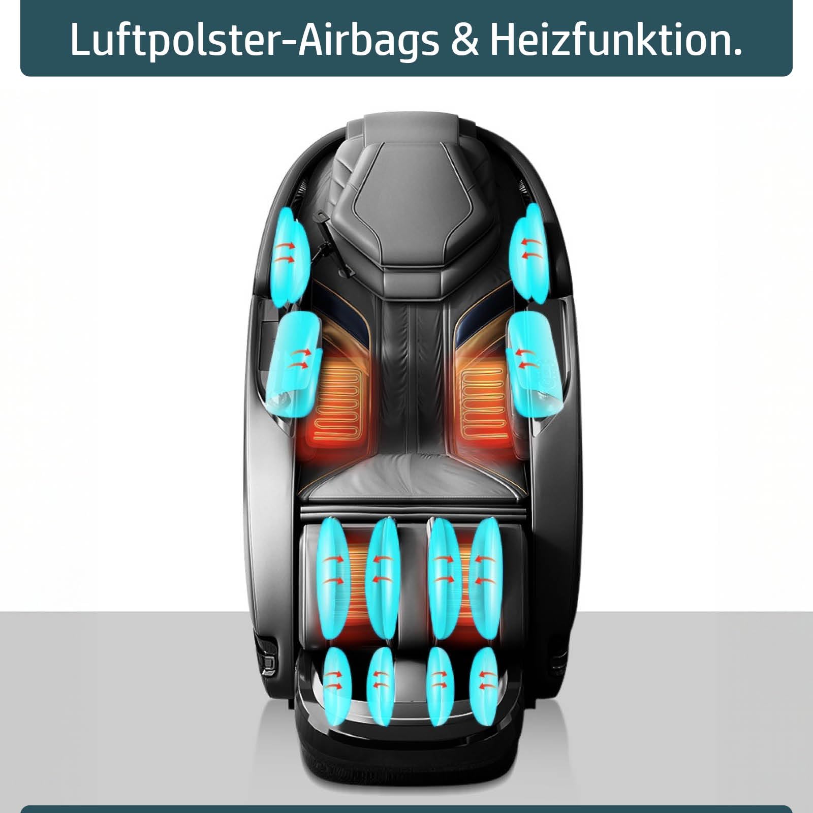 Massagesessel Relaxsessel YUNA | 60 Massageprogramme | deutsche Bediensprache | Zero Gravity-Funktion | 3D-Massagetechnologie Ganzkörpermassage + Wärmefunktion | Vitalwertmessung | Weiß