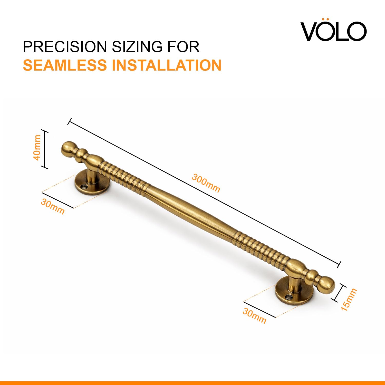 VOLO Main Door Pull Push Handle | Door Handle for Home Office | Interior Exterior Door Hardware Pull Handle | (Pack of 2 Pieces, Antique Brass, 12 Inch (300MM)) — Amazon image 2
