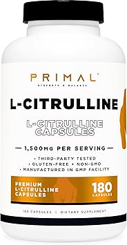 L-Citrulline Capsules (180 Capsules / 1,500 mg Per Serving) | Premium L-Citrulline Supplement