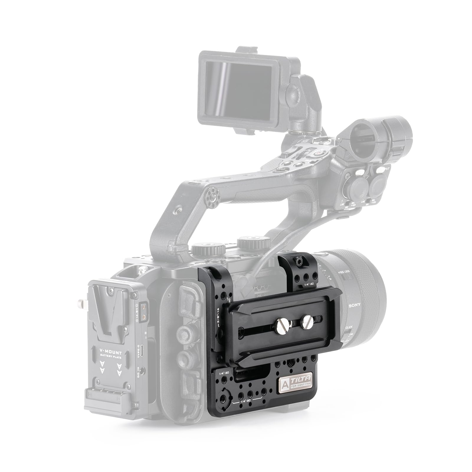 Tilta Plaque de Montage Latérale pour Sony FX6 avec Étiquettes d'Indexation 1/4"-20 3/8"-16 Griffe Froide ES-T20-SMP