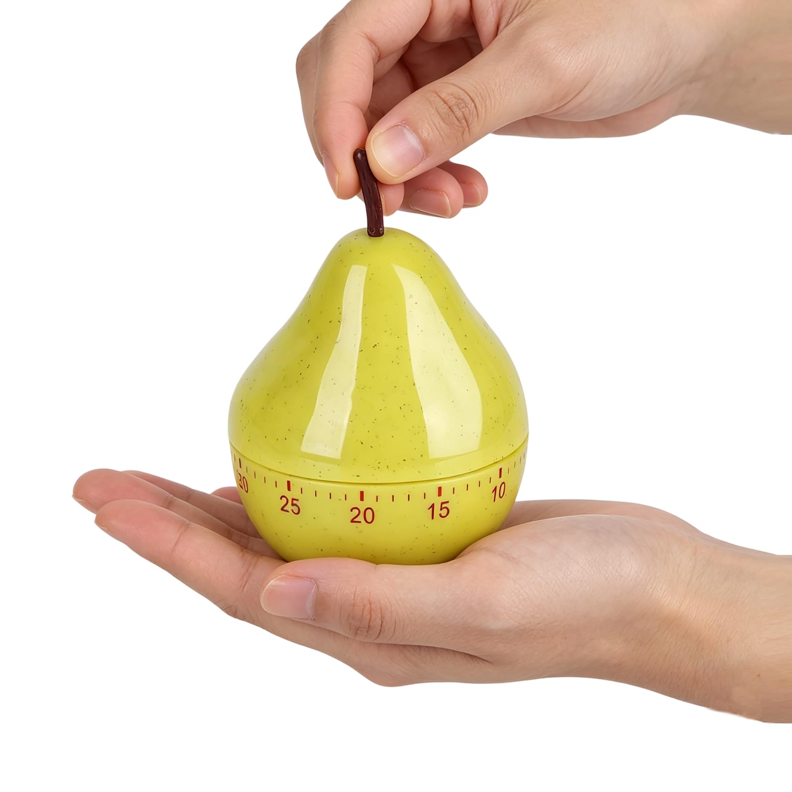 1Pcs Egg Timer, Lightweight Mechanical Kitchen Timer, Pear with 60 Min Countdown, Manually Mechanical Timers for Cooking and Baking, Kitchen Timers Wind up for Home Activities