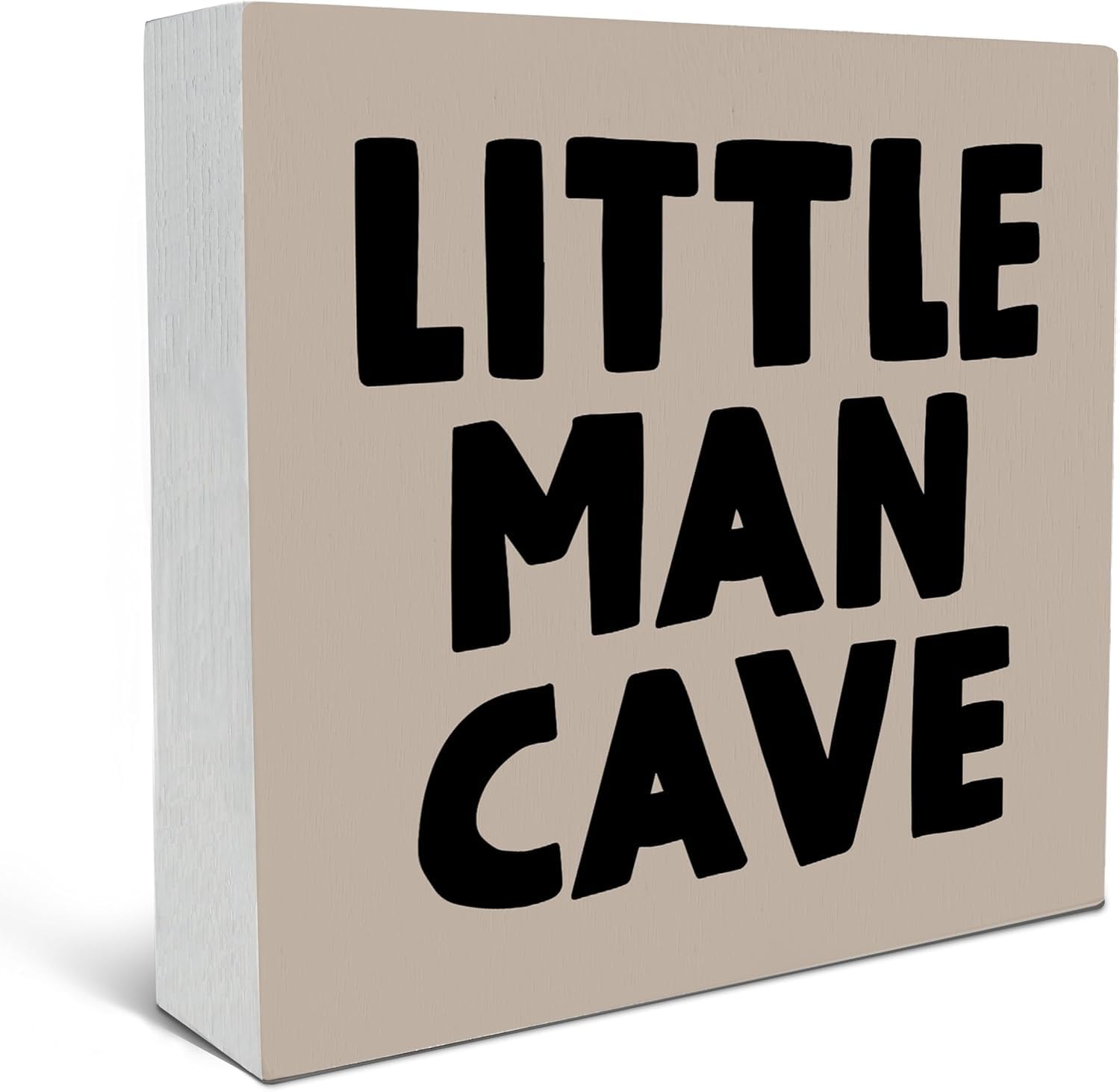 Little Man Cave Box Sign 7x7 Inch Wooden Farmhouse Decor