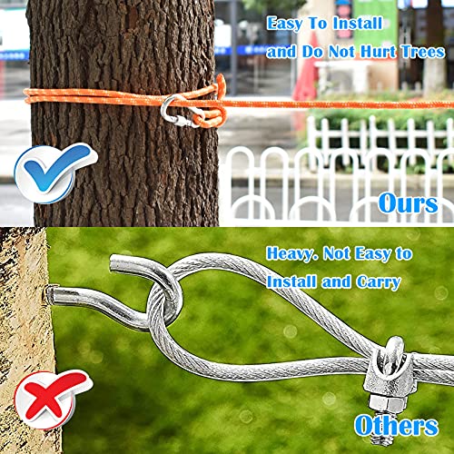 Dog Tie Out Cable for Camping, 100ft Reflective Overhead Trolley System for 2 Dogs, Portable Dog Hitching Lead up to 300lbs, Dogs Runner for Yard Camping Training Running Hiking Outdoor - Image 4