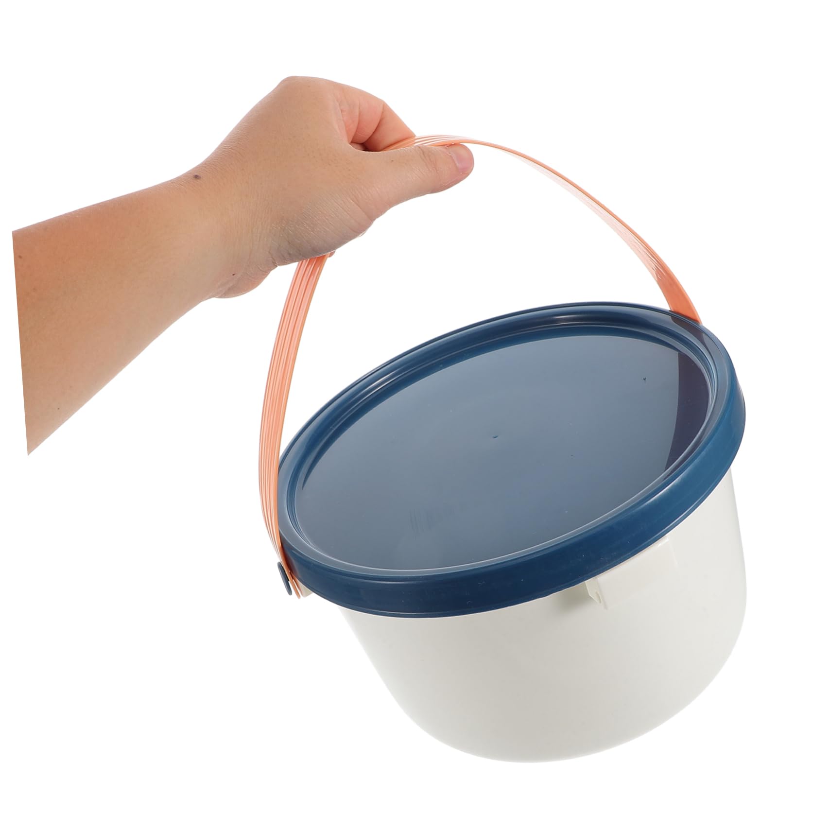 INOOMP Secchio in Plastica con Coperchio Portatile da 10l, Multifunzionale con Manico Resistente, per Campeggio e Uso Auto, Design Leggero e Capiente