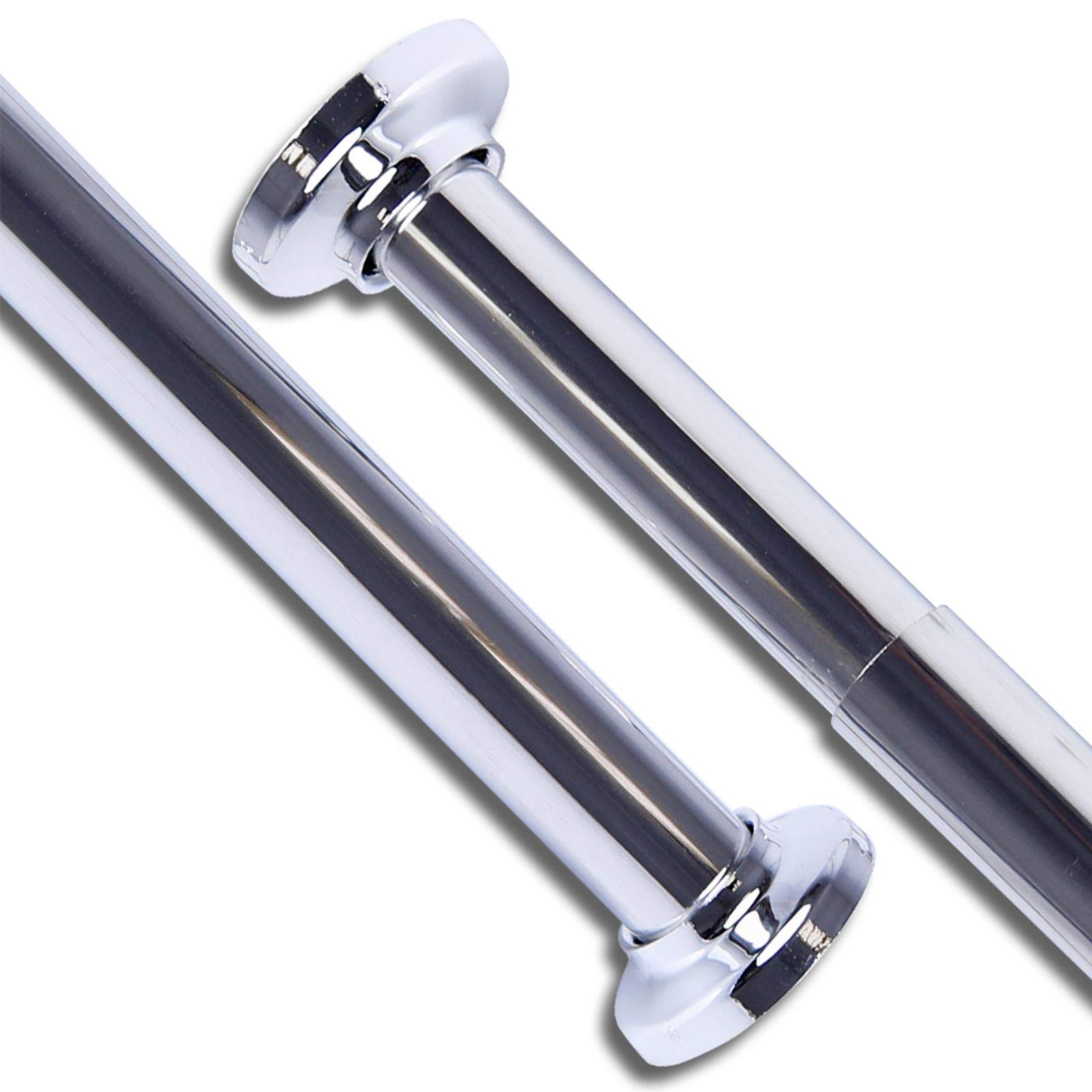 HOME CENTRE Extendable Shower Curtain Rail Rod 125-220cm Telescopic Pole Chrome