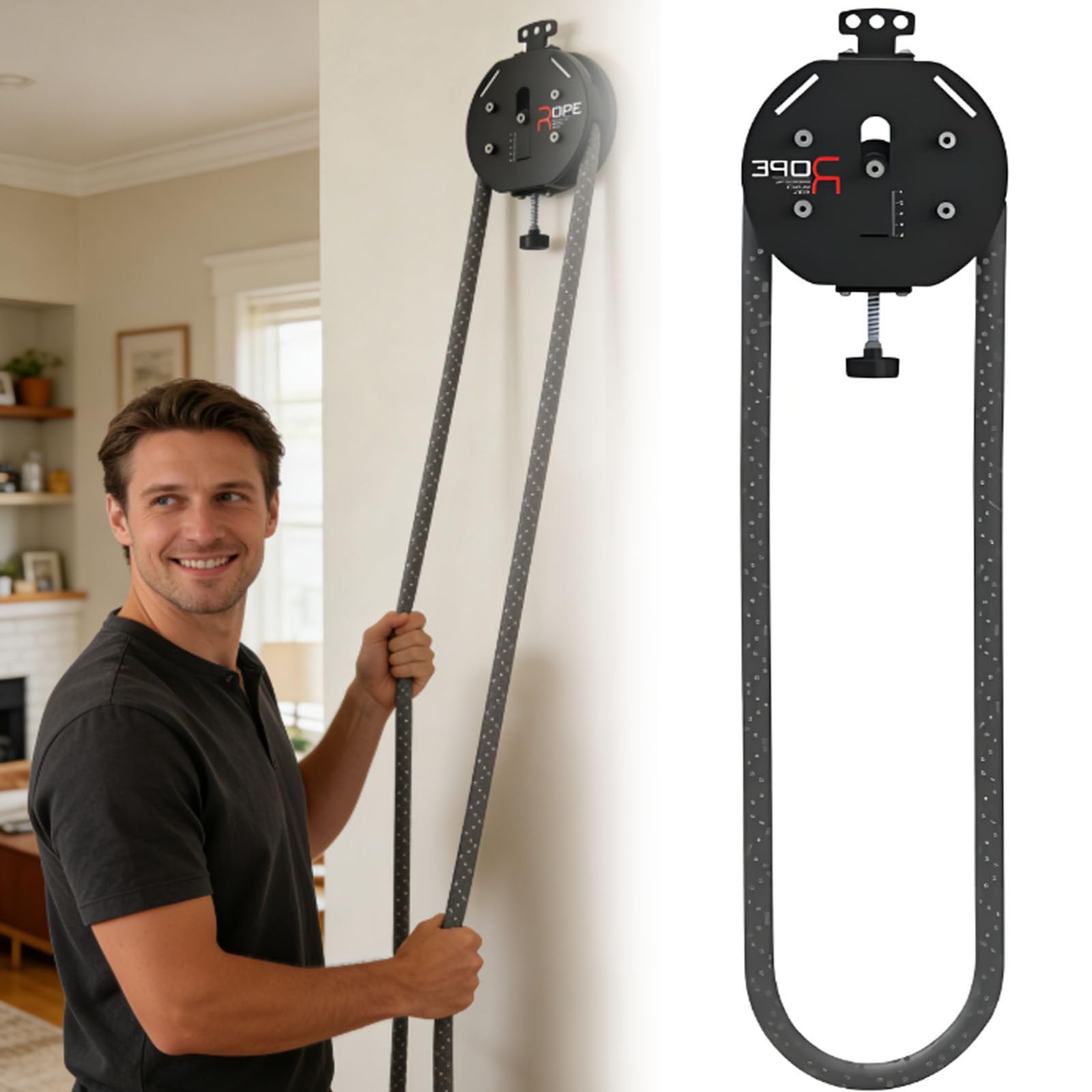 Entrenador De Cuerda Sin Fin: Polea De Cable para Casa Y Gimnasio, Máquina De Escalada Portátil Y Resistente De 150 Kg, Máquina De Entrenamiento De Cuerpo Completo para Brazos Y Espalda