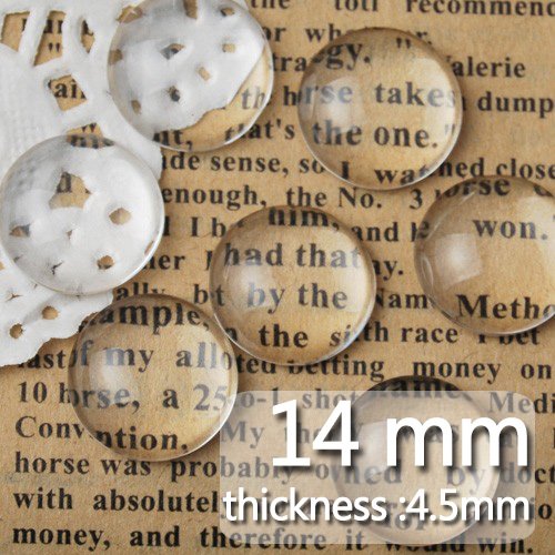 Clear Glass Cabonchon Wholesale,Crystal Magnify Cabochon (14mm)