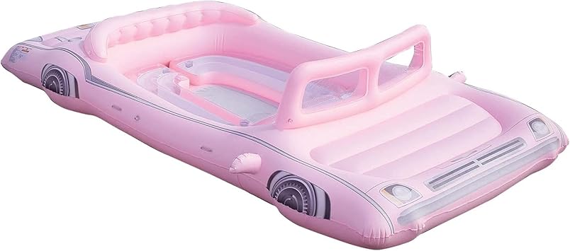 Member's Mark 6-Person Pink Inflatable Island Float with Coolers and Cup Holders
