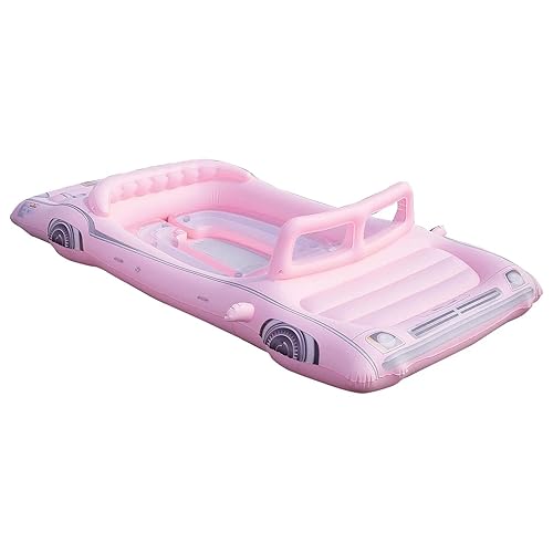Member's Mark 6-Person Pink Inflatable Island Float with Coolers and Cup Holders