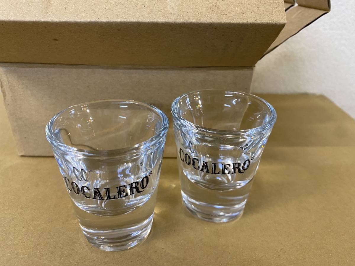 Amazon.co.jp: コカレロ COCALEROロゴ入りショットグラス2脚ロゴ入り