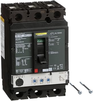Square D by Schneider Electric HDL36100U31X PowerPacT H Frame Circuit Breaker with Micrologic 3.2 Trip Unit Technology, 100 Amp, 3 Pole