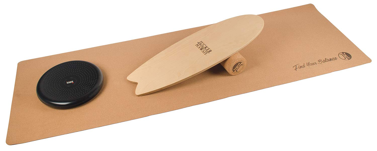 JUCKER HAWAII Balance Boards – Originale Balanceboards seit 2007 – Made in Germany aus 11 Schichten Birkenholz – Verschiedene Shapes & Designs – Für Kinder & Erwachsene – Zubehör wählbar
