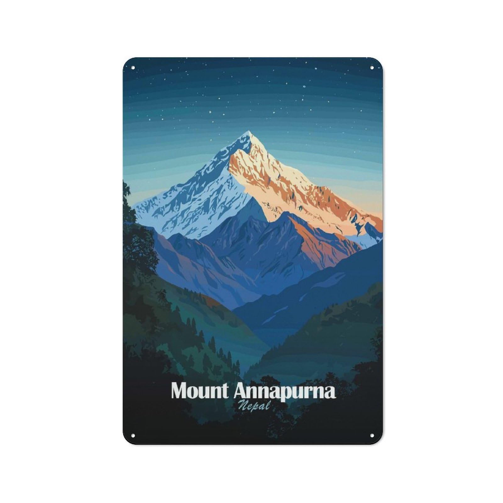 Junmoney Style-23 Outdoor Room Shed Metal Sign 30X20cm Featuring Mount Annapurna Nepal, Utility Space Decor For Patio Bar, Workshop, Shed Or Kitchen