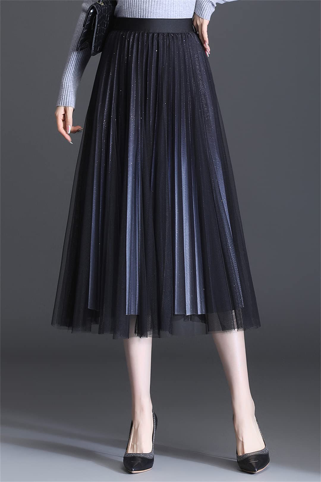 Gonne Lunghe Tutu in Rete da Donna Gonne Elastiche a Vita Alta Elastiche per Ragazze Gonne a Pieghe Bohémien