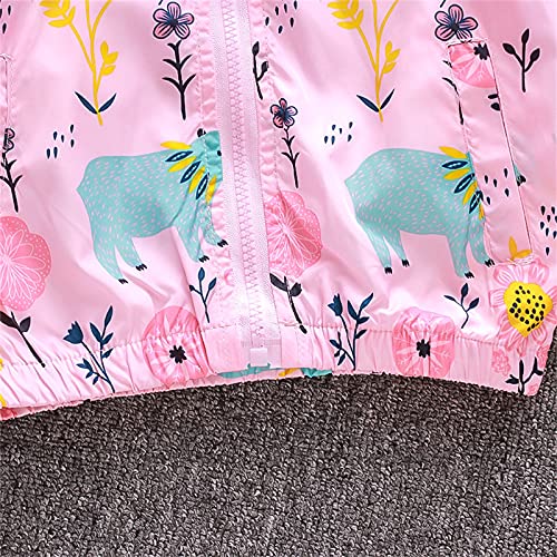 Toddler Baby Boys Girls Rain Jacket Lightweight Hooded Windproof Coat Print Outwear Kids Zipper Little Girl Coat Size 53