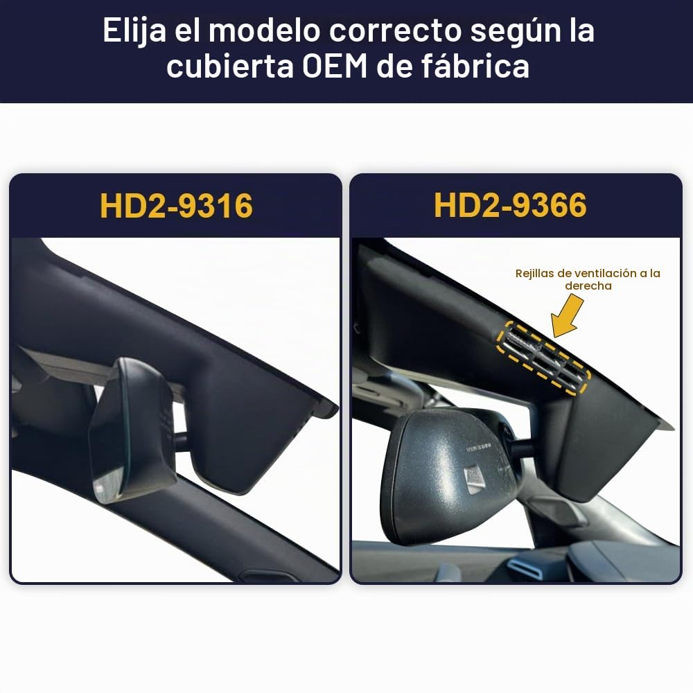 FITCAMX DashCam Adecuada para Peugeot 2008 e-2008 2019-2025 2nd Gen (HD2-9316), OEM Cámara de Coche 4K 2160P UHD Video WiFi, Sensor G, Grabación en Bucle, WDR, Play & Plug, Tarjeta de 64 GB