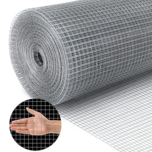 Malla de Alambre soldada de Acero Inoxidable 304, Malla metálica Resistente Cuadrada de 1/2' para Redes de jardín, gallineros y cercados para Animales, fácil de Cortar, 1,2 MX 20 m (47,2' x
