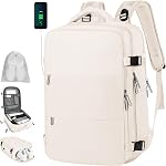 Travel Backpack, Waterproof Backpack, 35L, with USB Charging Port, 10 Shoe Pockets, Ideal for Airplane Travel