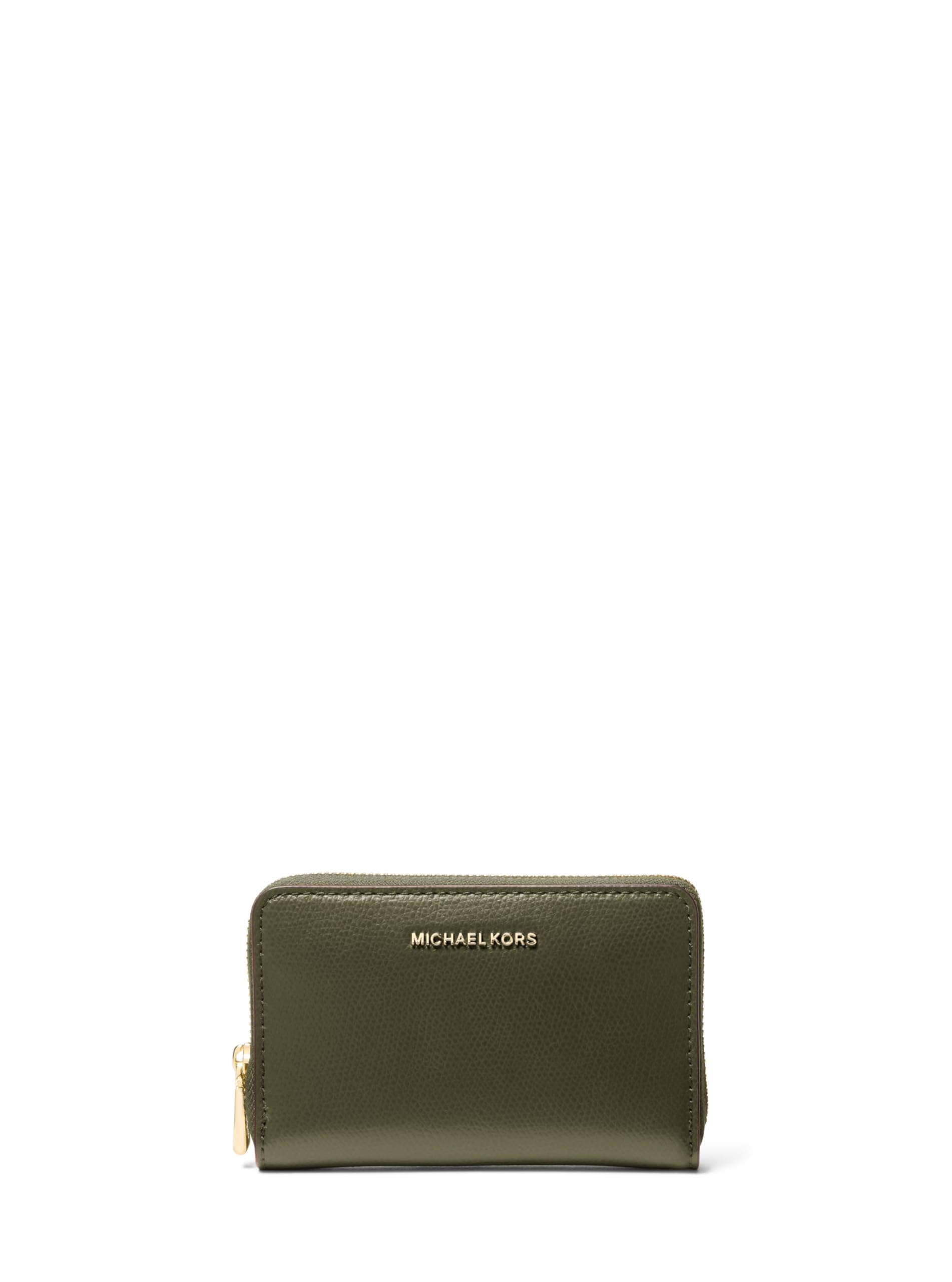 Michael Kors Jet Set Small Zip Around Card Case, Gold-Tone Hardware/Sahara Leather/Ivy