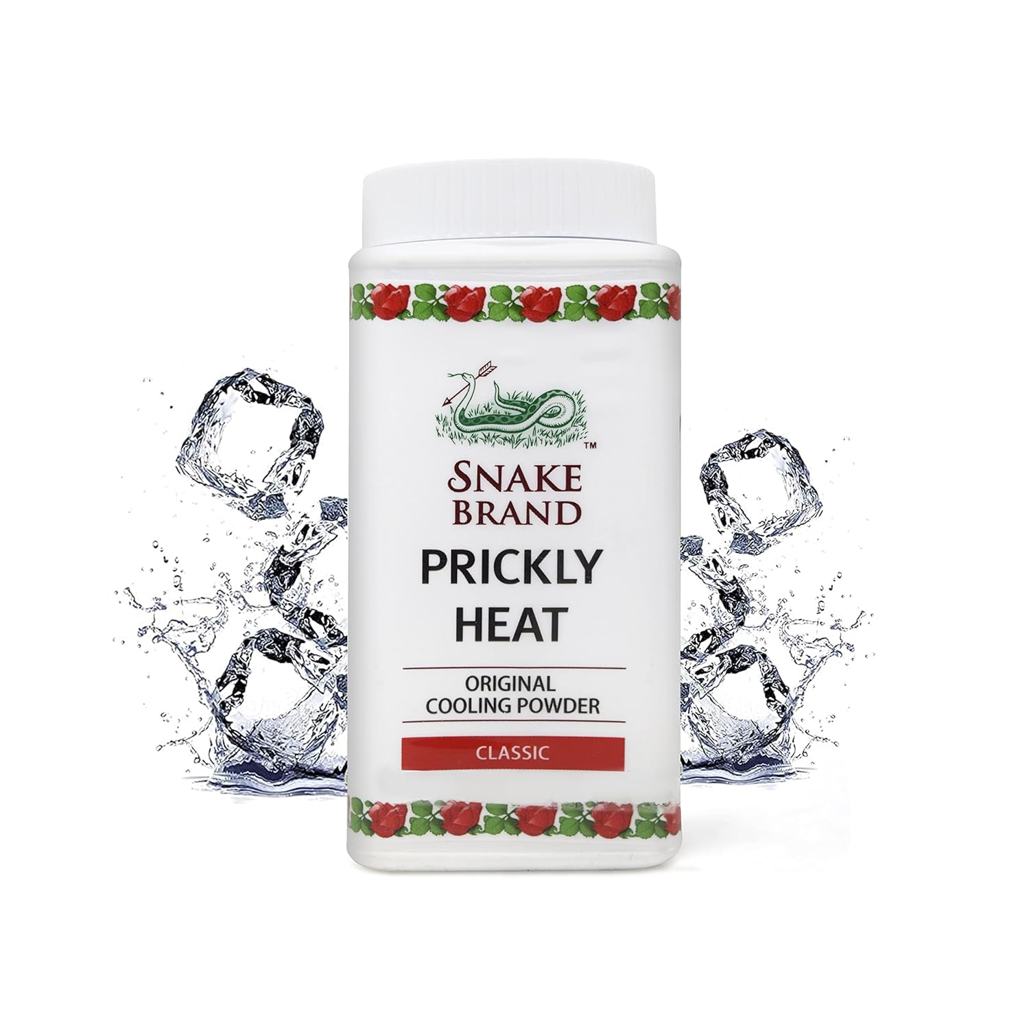 Snake Brand Prickly Heat Cooling Powder Classic 50 g – Instant Cooling Relief, Sweat‑Absorbing Talc for Heat Rash & Itch