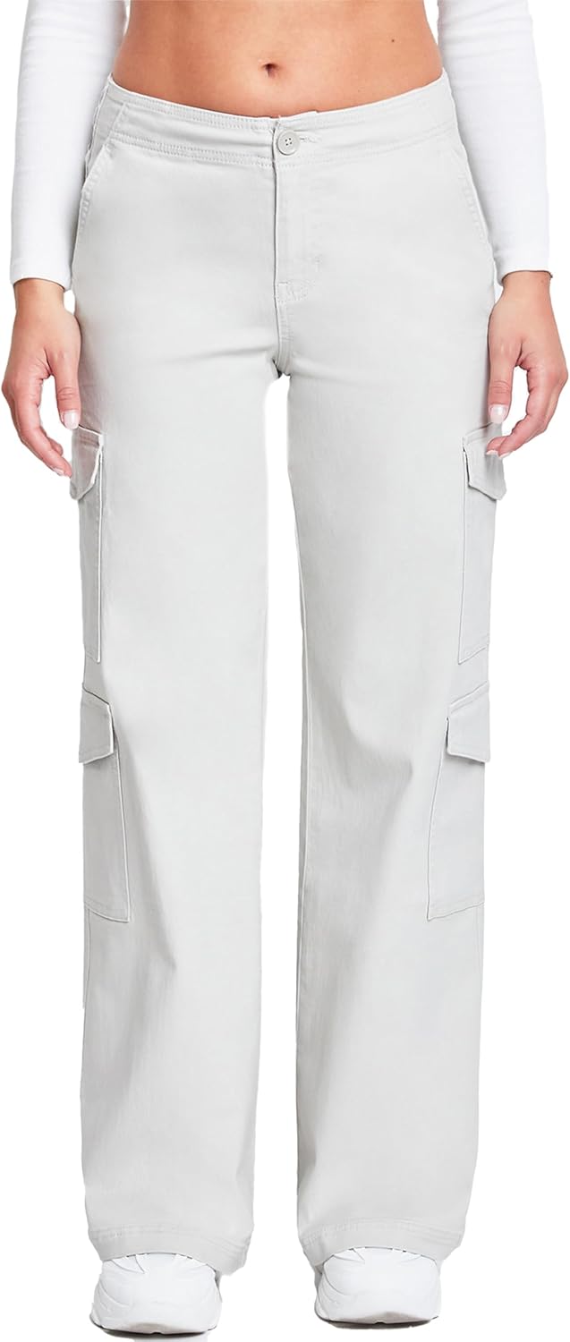 YMI Women's YMI Jeans Women's High Rise Double Pocket Wide Leg Cargo Pants