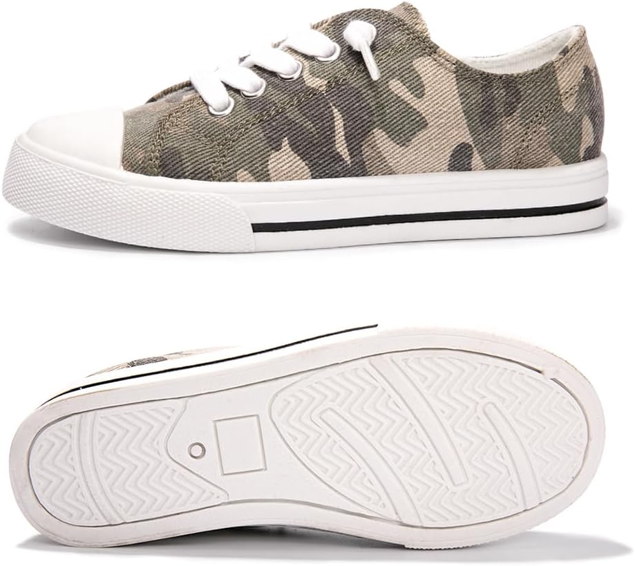 Colgo Boys Girls Sneakers Canvas Lace up Walking Shoes for Little Big Kids Size 11-6 - Image 2