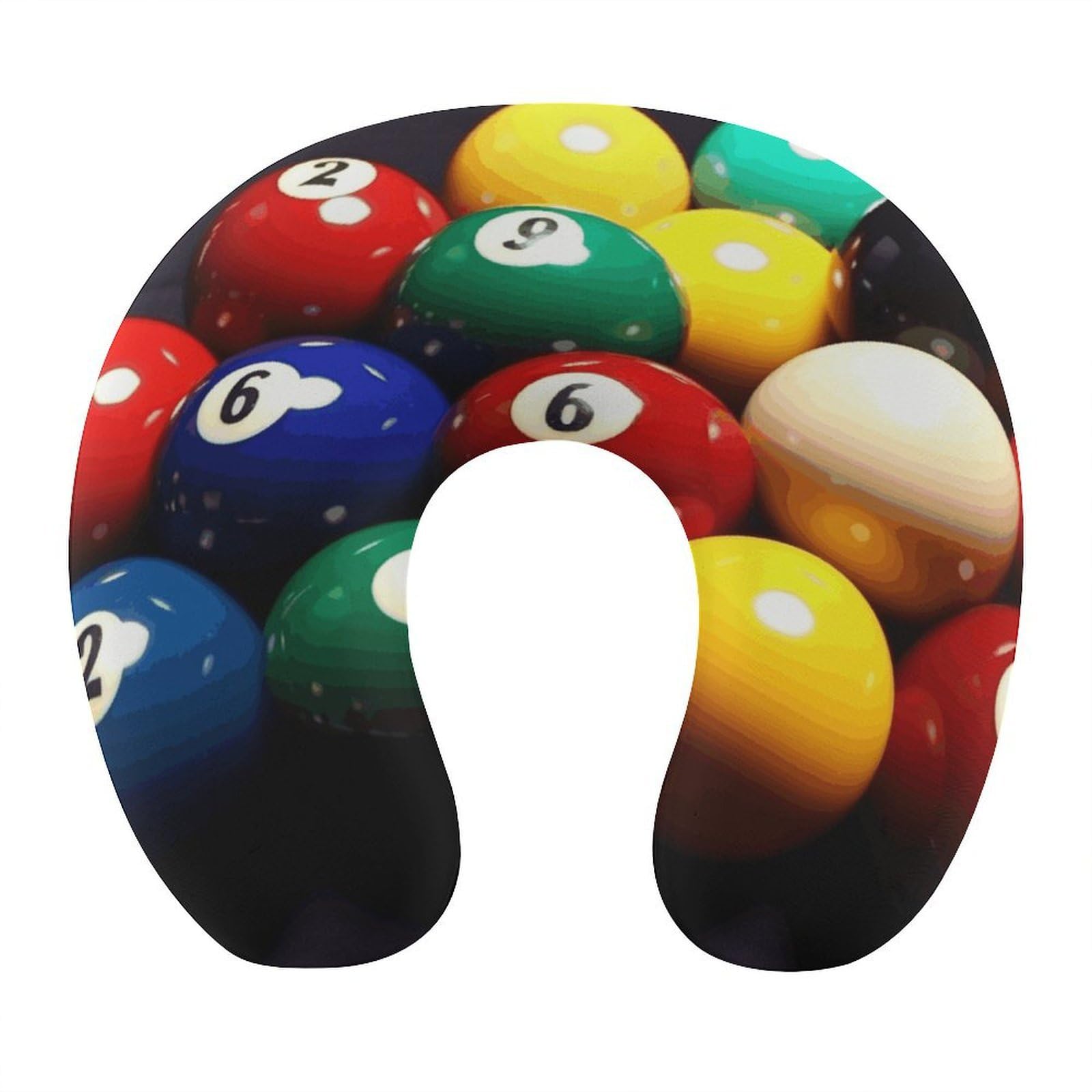 VstaDank Color Billiards Neck Pillow Memory Foam Sleeping U Shaped Pillows Cooling Travel Head Support Pillows Super Lightweight Portable Airplane Pillow for Car Office Rest