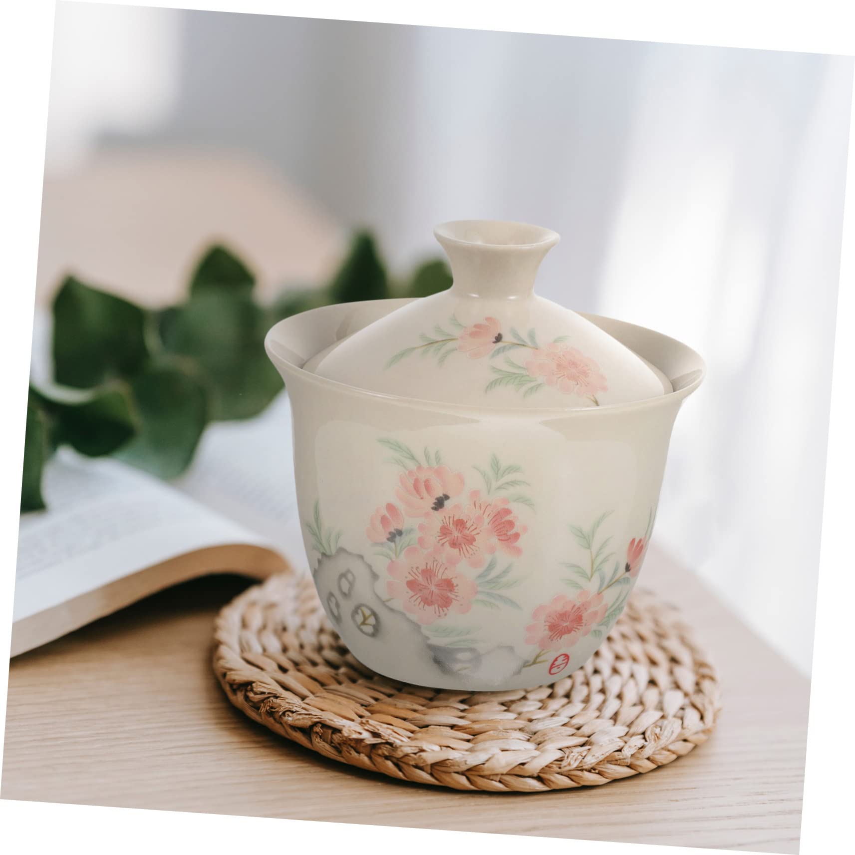 Traditionelle chinesische Teebecher, Retro Teebech Vintage Teetassen-Set, Schüssel, Teetasse for Dufttee, Keramik-Teetasse mit Deckel, Büro-Teetasse, Haushalts-Teetassen