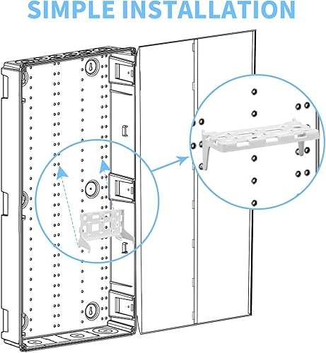 Miniatura 9 de Haoguo - Soporte universal de plástico para estante de centro multimedia, soporta 20 libras de peso, compatible con centros de medios estructurados