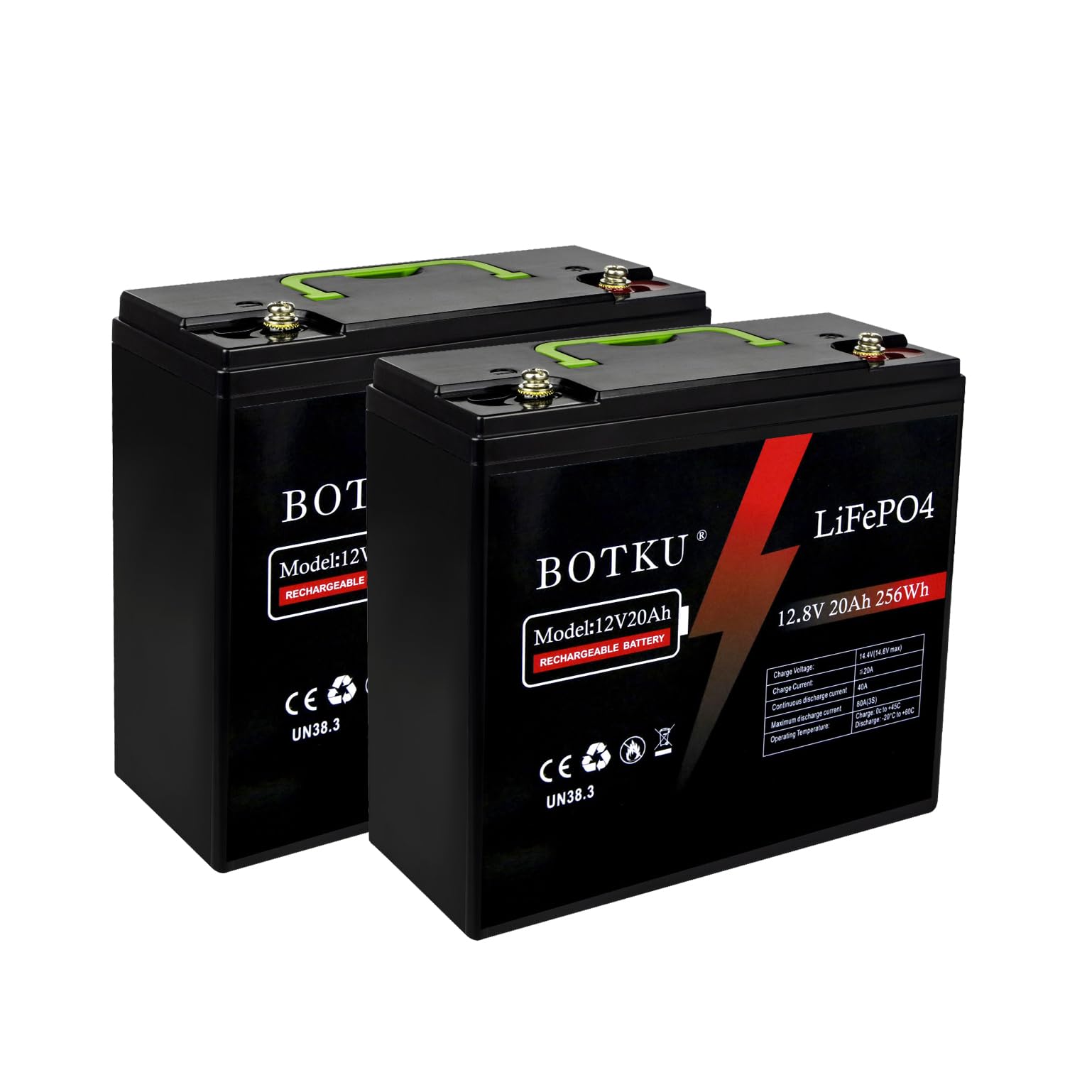 BOTKU 12V 20Ah (2 Pack)