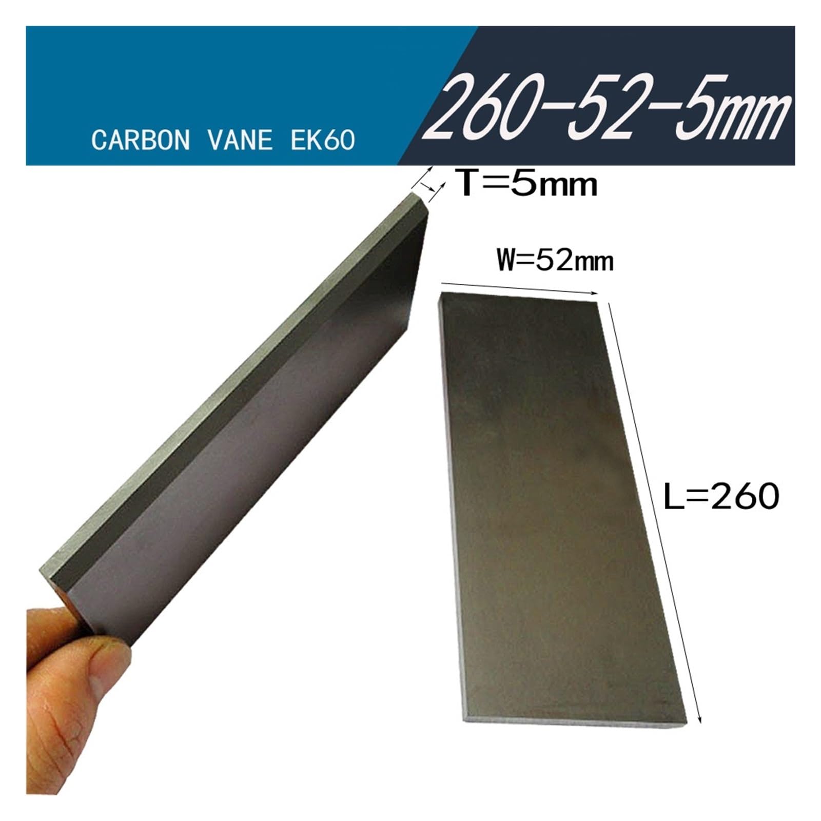 Vakuumpumpe Carbon Blade KTA/DTA140 260x52x5mm 25-16-3mmDTE3, 66-34-4mm KRX 2, 95-38-5mm KRX 5(32-16-3mm VT4.4)