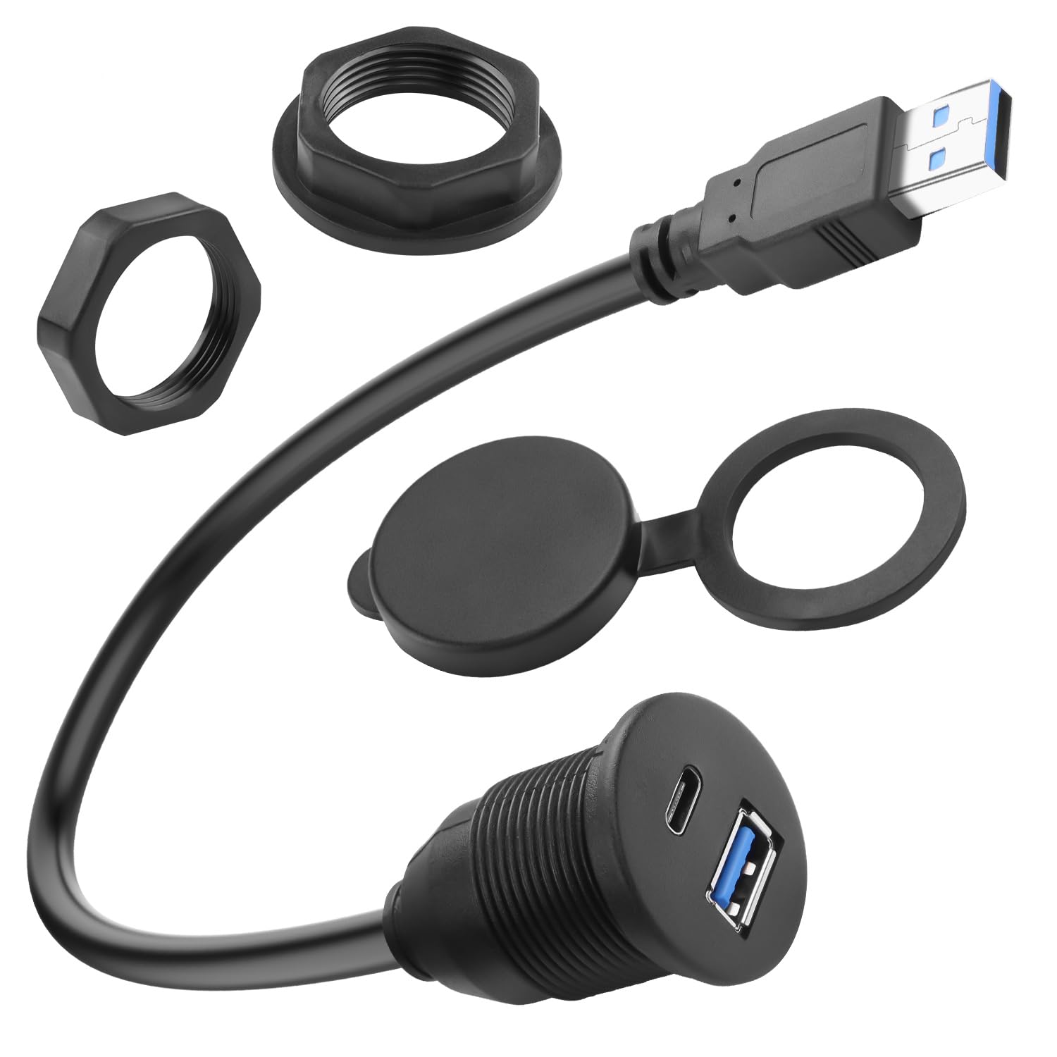 Adaptateur Usb C Vers Usb QIANRENON Dual USB C To USB 3.0 Thread Flush ...