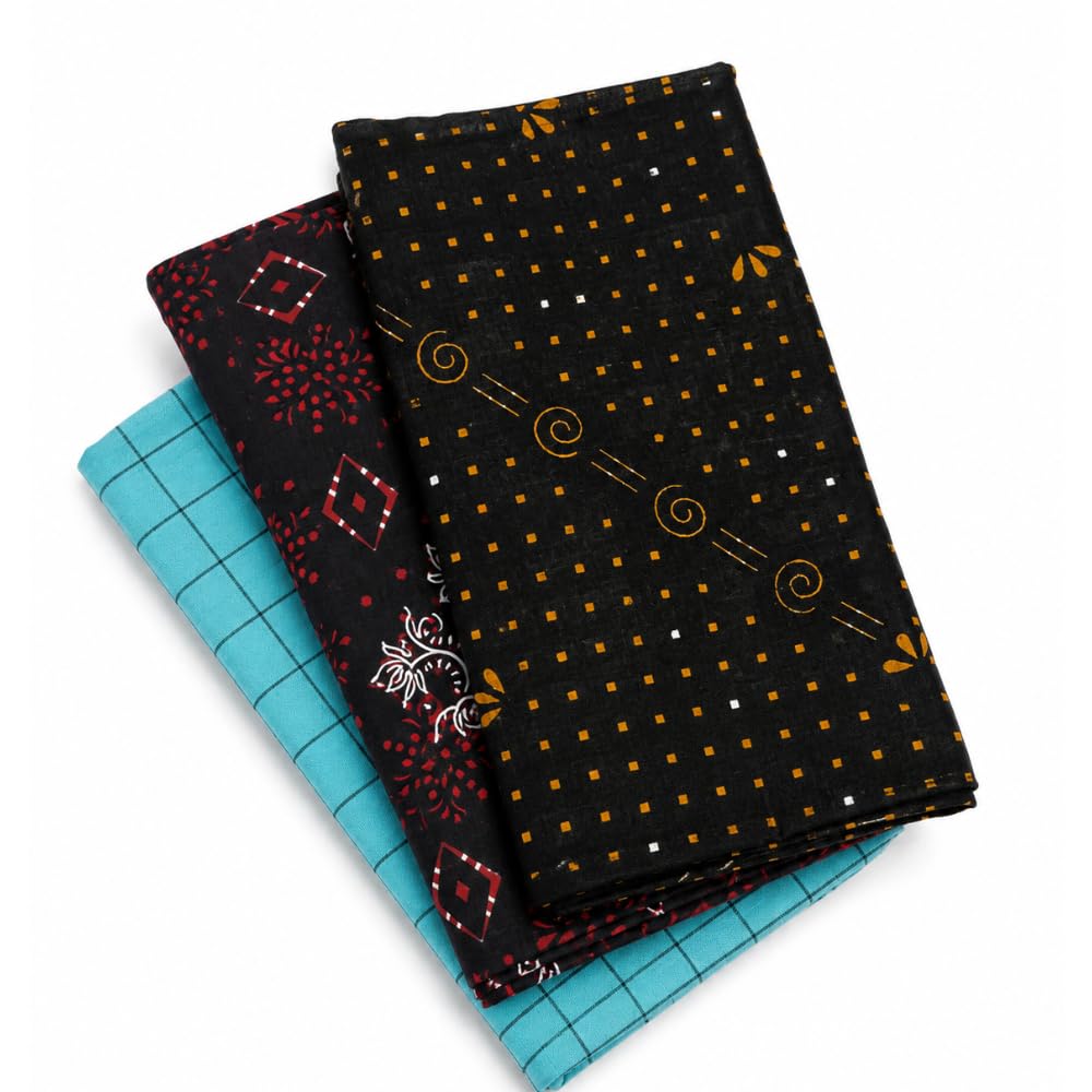 Cotton Lungi for Men Pack of 3 | 100% Pure Cotton Printed Lungi | 2 Meter × 125 cm Open Unstitched | Traditional South Indian Lungi | Soft & Breathable | Multicolour-picture-40