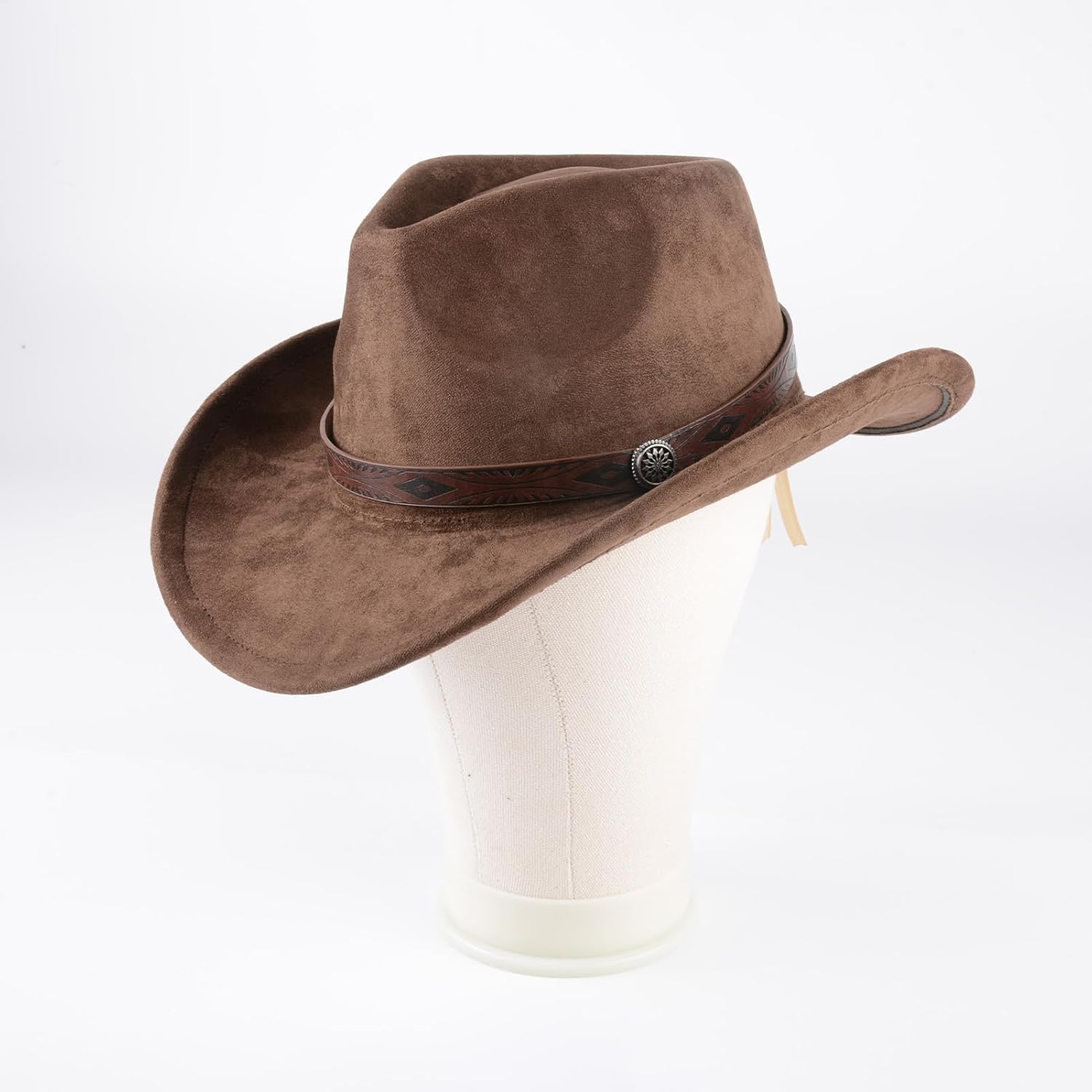 Cowboy Hat, Wide Brim Brown Adult Felt Hat, Classic Stylish Design Adjustable Breathable Comfortable (Brown) - Image 7