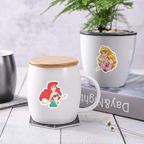 Miniatura 6 de 120 calcomanías de princesa para botellas de agua, vinilo impermeable, caricatura, princesa, para niñas, niños, lindas calcomanías de anime para