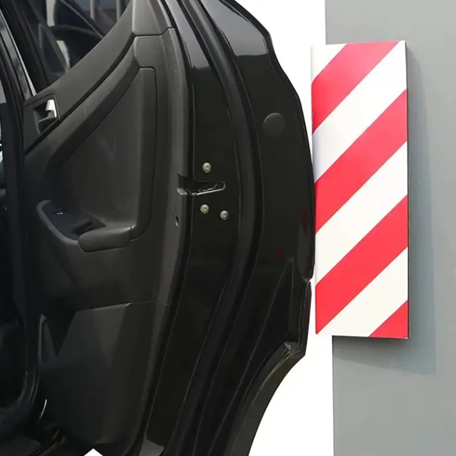 Protezione da parete autoadesiva riflettente per garage, in schiuma, per parcheggi, fabbriche e parchi giochi, a forma di L, colore: rosso e bianco, 4 pezzi