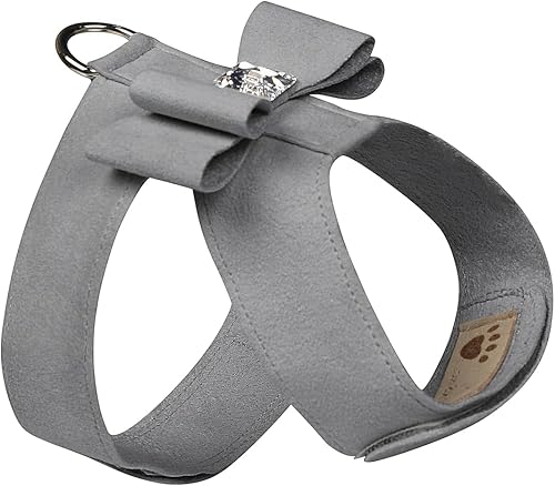 Miniatura 10 de Susan Lanci Designs Arnés prémium Ultrasuede Big Bow Tinkie, guepardo, mediano