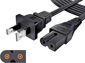 10-Foot 2-Prong Polarized Power Cord For Vizio & Other LED TVs – 18 AWG, UL Listed