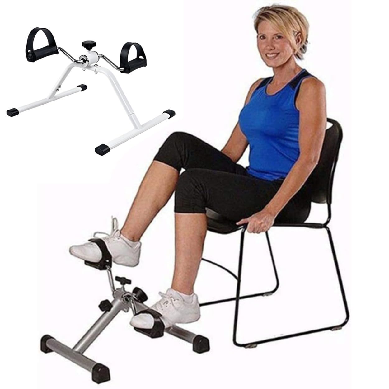 Mini Heimtrainer Pedaltrainer – Arm- & Beintrainer für Zuhause, leiser Reha Trainer, kompakt für Büro, mit Widerstand, Fitnessgerät für Senioren & Physiotherapie