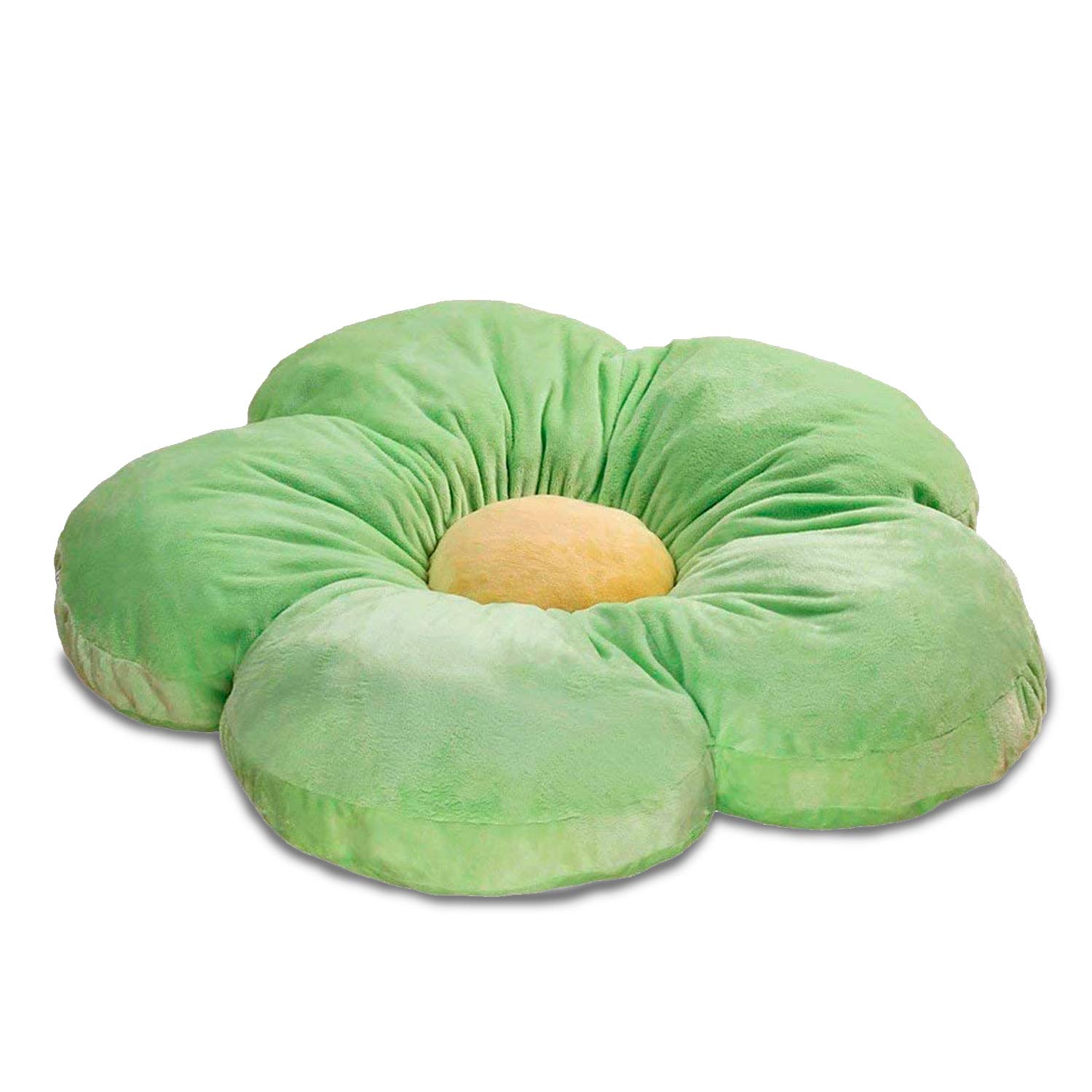 Butterfly CrazeFlower-Shaped Floor Pillow - Machine Washable Plush Microfiber Cozy Area Pillow - Reading Floor Cushion for Kids - Toddler Lounger & Kids Tent Seating - Medium 20 in, Green