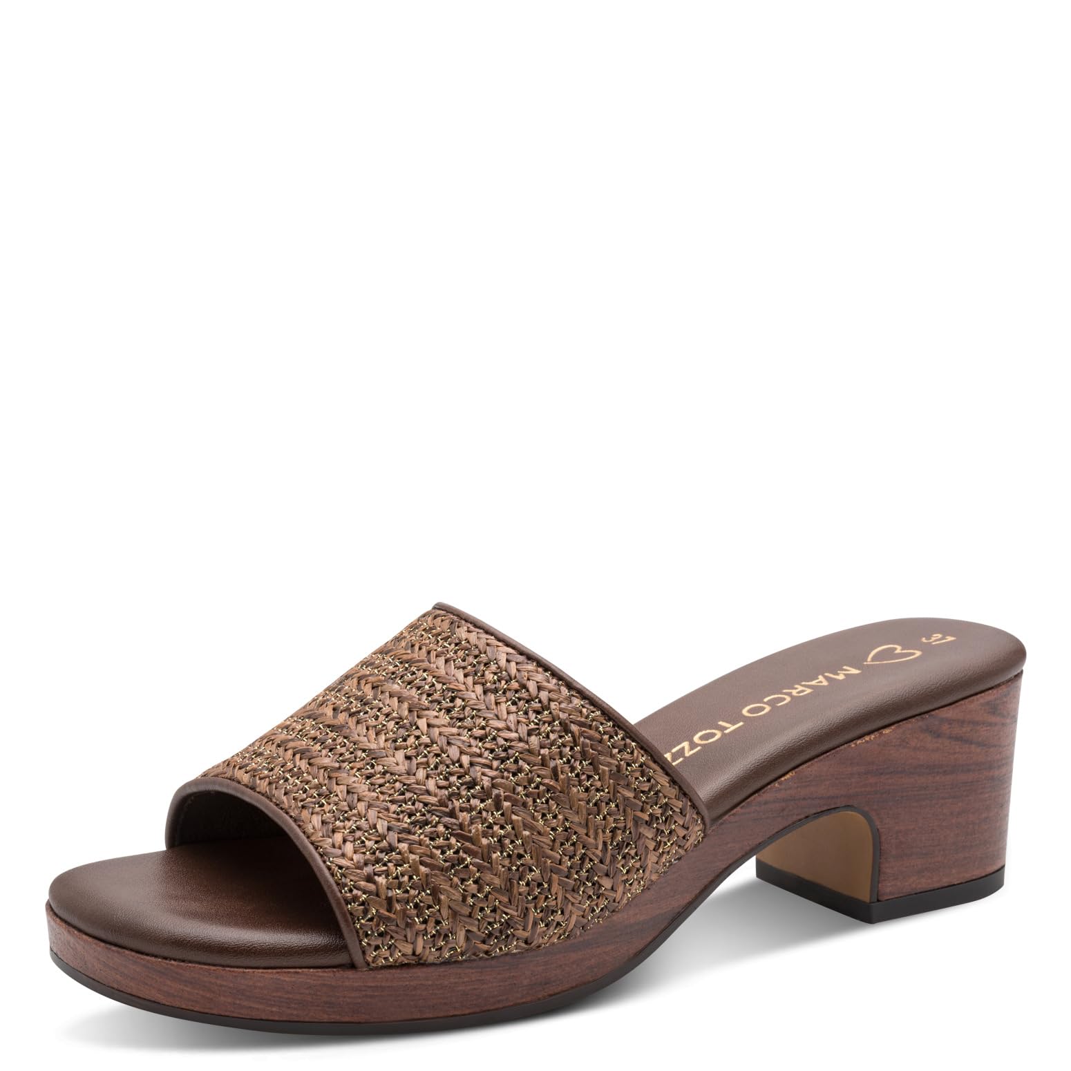 MARCO TOZZI Women Sandal soft Feel Me footbed Vegan soft lining Stylish, brown (MOCCA COMB), 5.5 UK