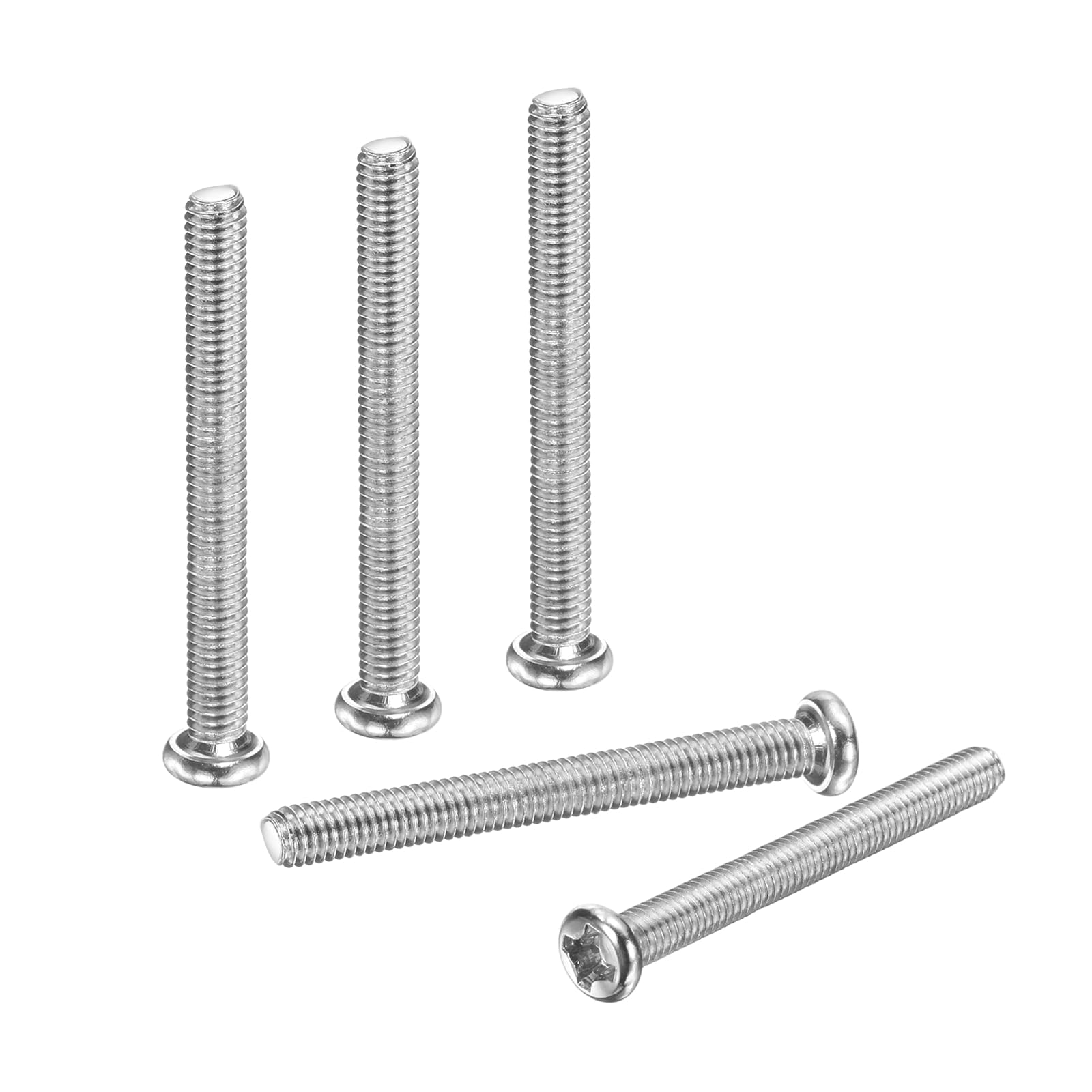 PATIKIL 50 Pcs Pan Head Machine Screws, M3 x 28mm (0.5mm Pitch) Phillips Drive Metric 304 Stainless Steel Full Thread Round Head Small Screws Bolts for Cabinet Drawer Furniture Repairs