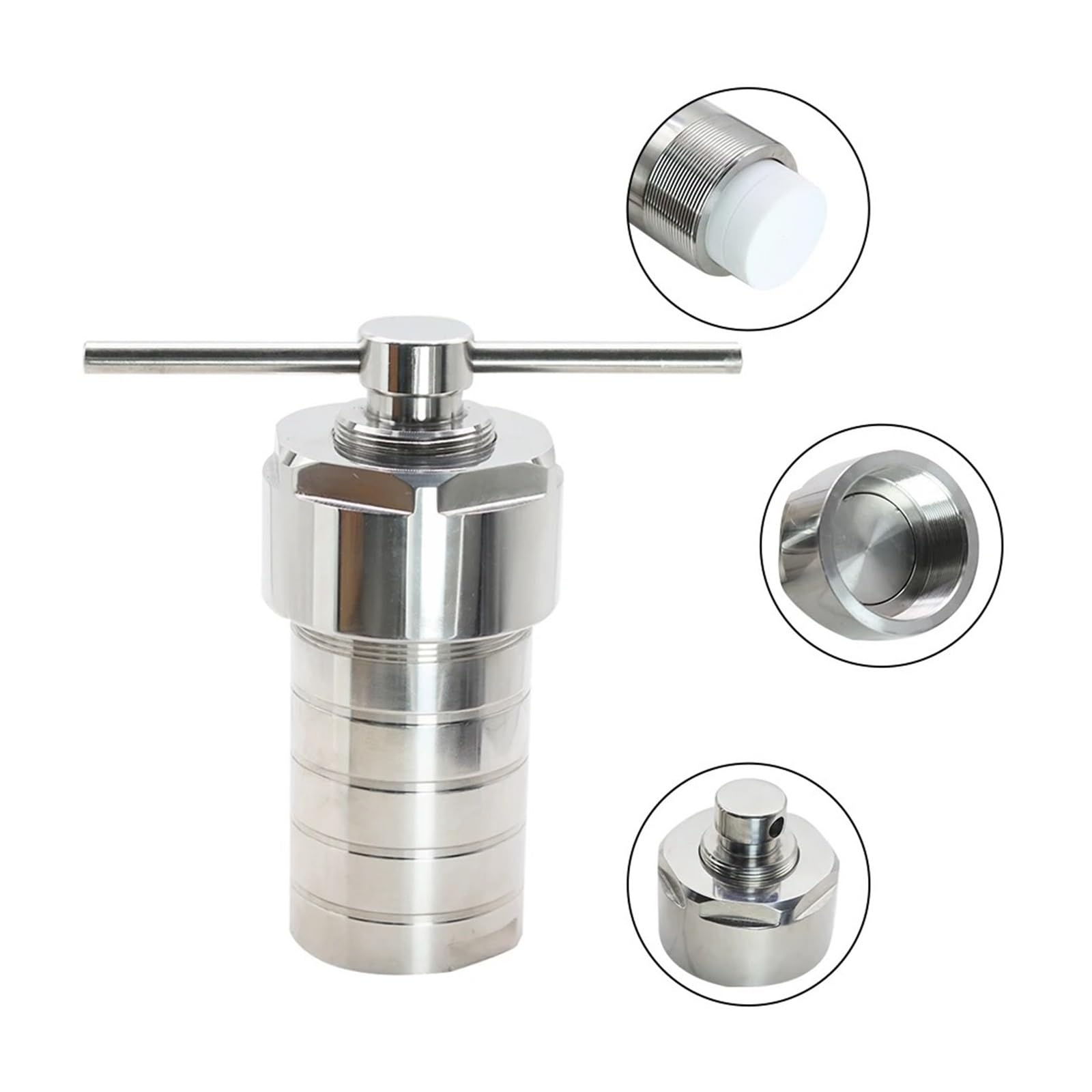 Cámara de Reactor de Autoclave hidrotermal de Acero Inoxidable de 5/10/15/20/25/50/100/150/200/250/300/500 ml de PTFE a 220 ℃(500ml)