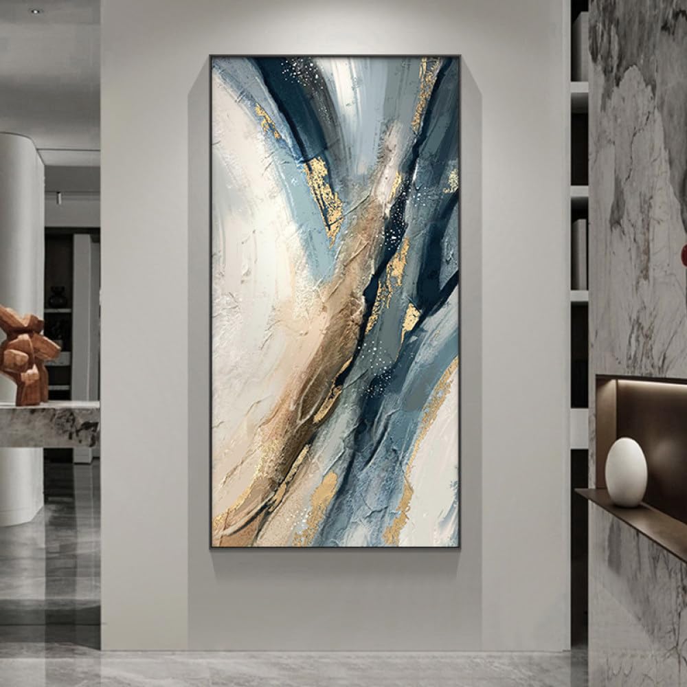 Feuille d'or abstraite moderne peinture à l'huile peinte main art mural toile